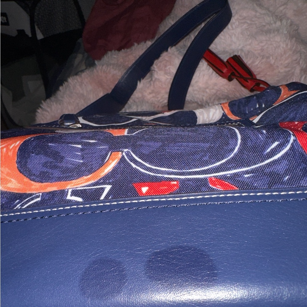 Coach cloth/leather purse. Has spots on the bottom in the leather. See photos - Picture 3 of 4